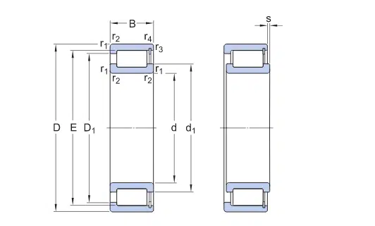 Skf Single Row Full Complement Cylindrical Roller Bearings Ncf V